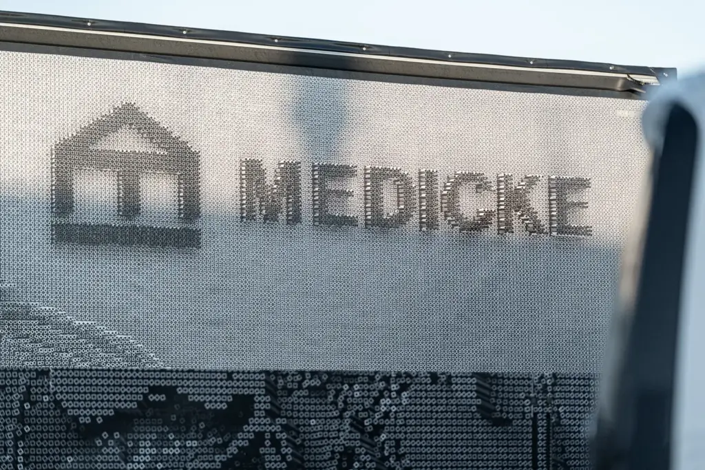 Nahaufnahme Firmenlogo Medicke Plane LKW